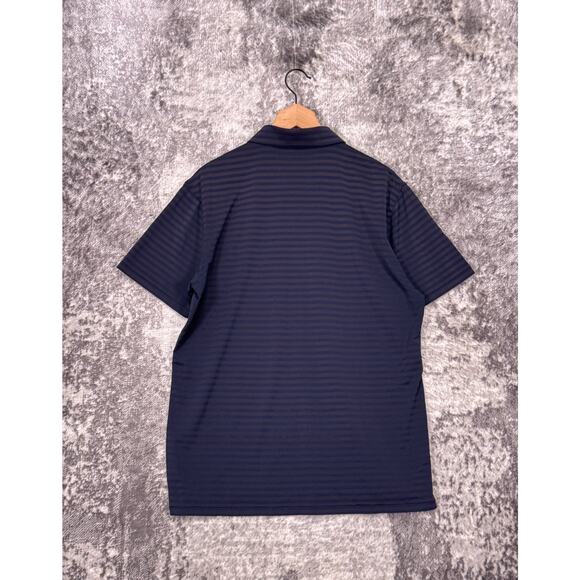 G/FORE Polo Shirt Large Mens Midnight Blue Striped Performance Golf - Picture 3 of 7